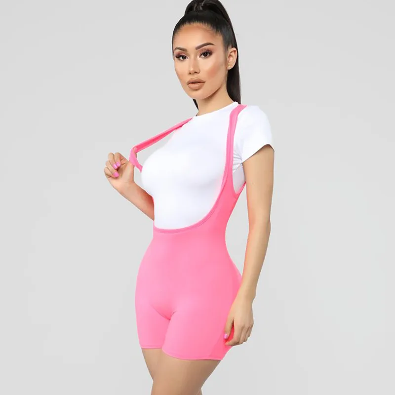 Комбинезон Toplook, эластичные шорты Woemn, лето, неоновые, оранжевые, одноцветные, тонкие, высокая талия, сексуальные, тонкие, вечерние, шорты