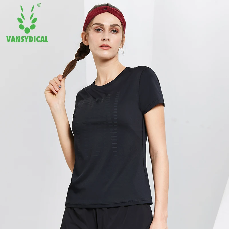 Для женщин короткий рукав спортивные рубашки с круглым вырезом бег тройники