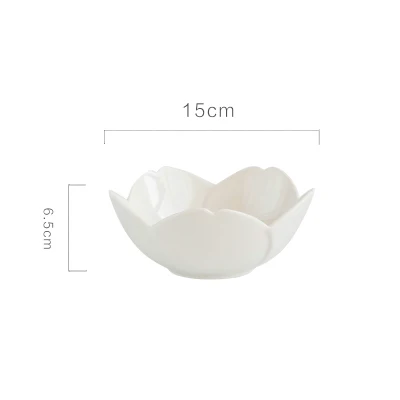 6 inch bowl white Обеденные тарелки 9 дюймов нерегулярные Сакура розовая белая тарелка чаша чашки пигментированные фарфоровые блюда десерты торт салат креативное блюдо - Цвет: 6 inch bowl white