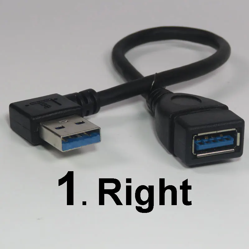 1 Right Изгиб USB3.0 кабель-удлинитель USB A Тип Мужской и женский локоть 90 прямоугольный шнур высокое качество высокоскоростной кривой изогнутой линии - Цвет: 1 Right