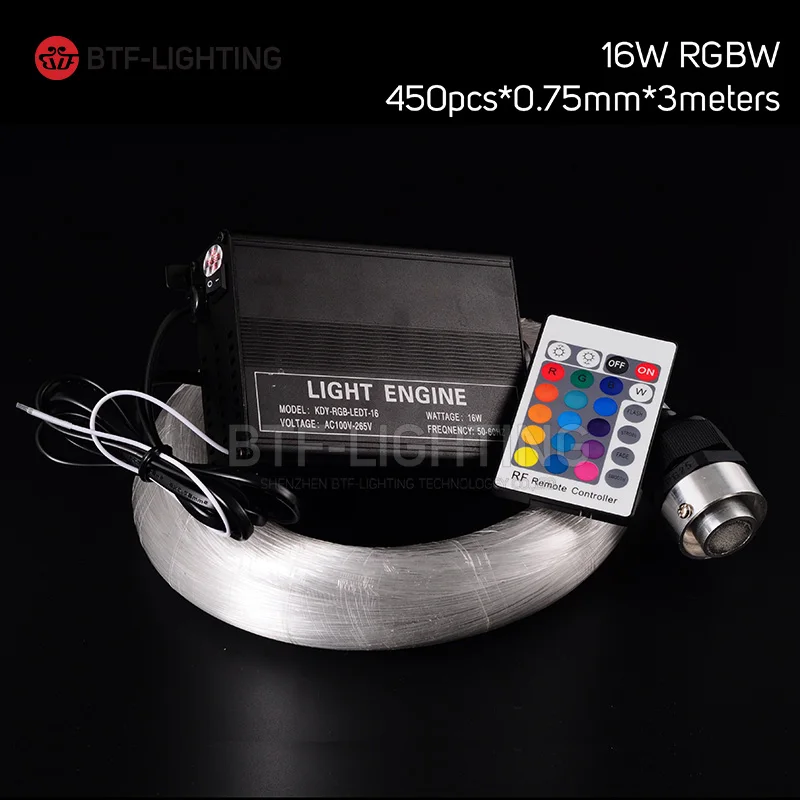 16 Вт RGBW 450 шт. * 0 75 мм 3 м светодиодный волоконно оптический свет Звездный