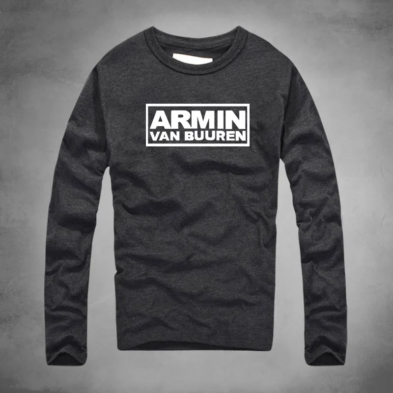 Модные мужские футболки с длинным рукавом DJ Armin Van Buuren Trance EDM Футболки Осень Зима