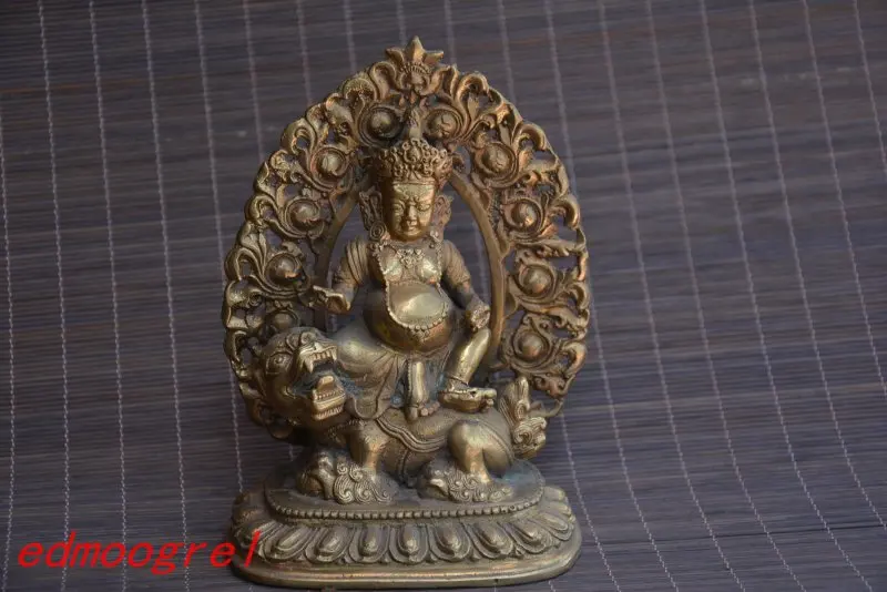 Старинная медная резьба в стиле старой династии QingDynasty -- Будда #3 ручные поделки