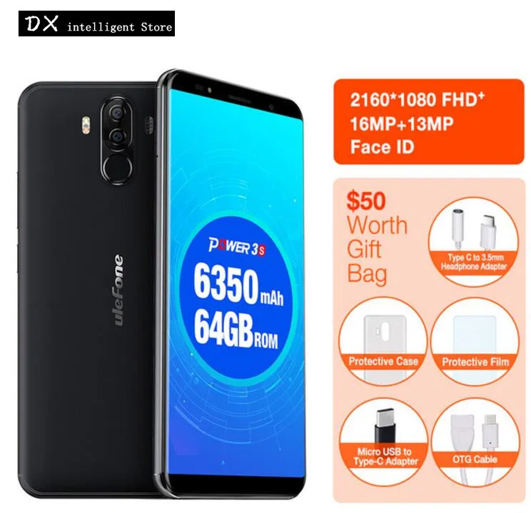 Ulefone power 3 S 4 Гб 64 Face ID мобильный телефон 18:9 &quotдюймов 6 0 полный FHD MTK6763 Octa Core 6380 мАч 16MP