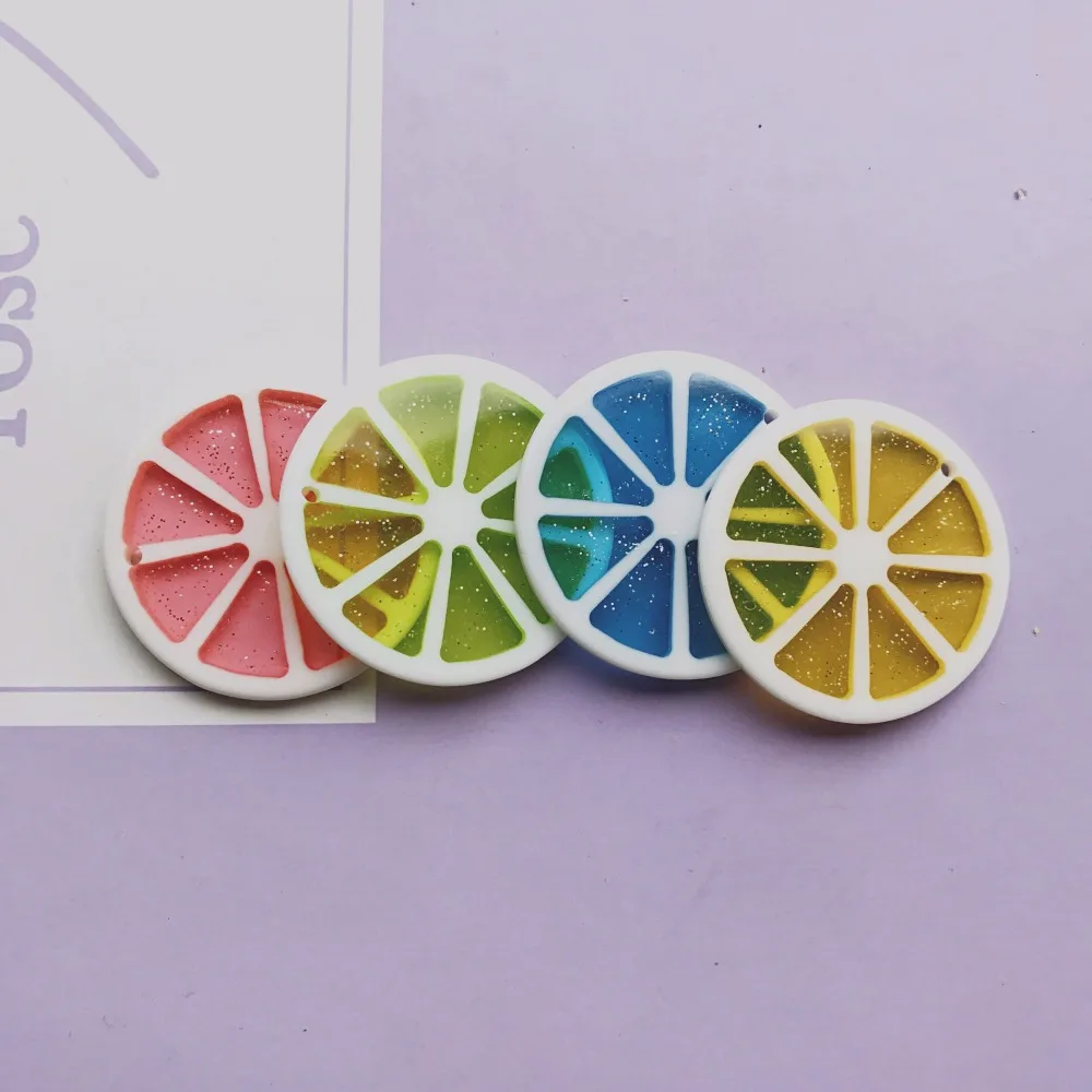 Zalebaba 36*36 мм mix10pcs плоские пластмассовые lemon подвески, ожерелья очень симпатичный брелок подвески, ожерелья для художественного оформления ногтей, ручная работа