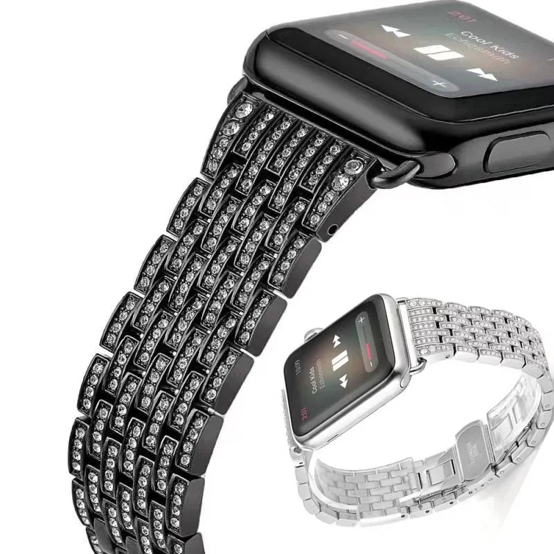 Ремешок для apple watch 3 2 ремешок 38/42 мм браслет из нержавеющей стали с роскошным