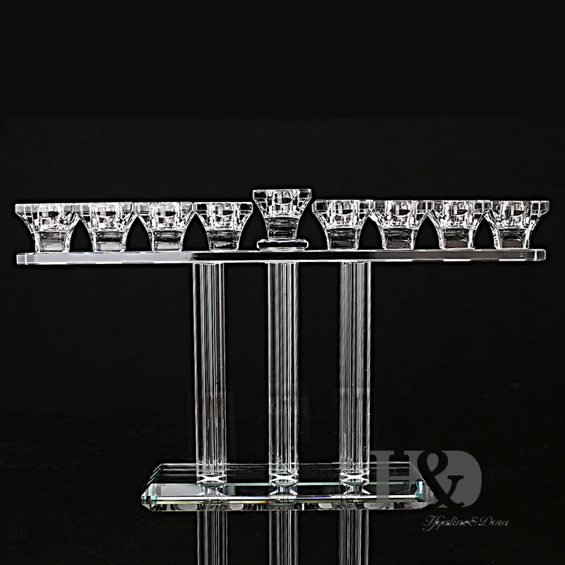 H & D Crystal Hanukkah Menorah/9 Light Candeabra хрустальные подсвечники для дома Свадебные