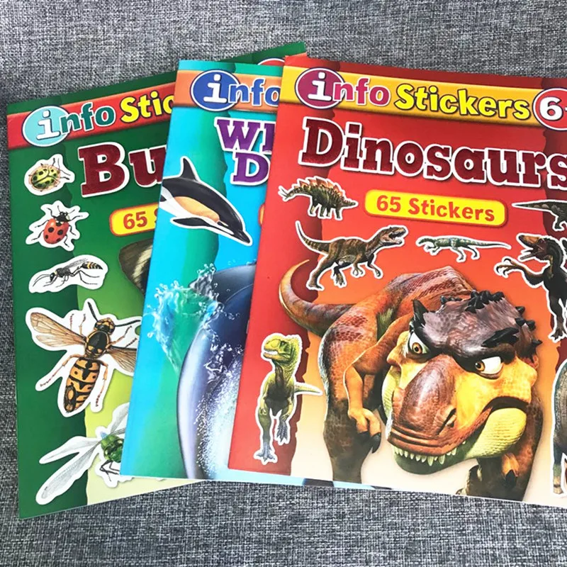 Детская книжка с наклоном на английском языке многоразовыми наклейками стикеры