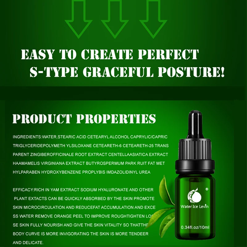 Water Ice Levin Anti Cellulite Fat Burn Slimming Essential Oils Massage Thin Leg Waist Weight Loss Oils Body Shaping