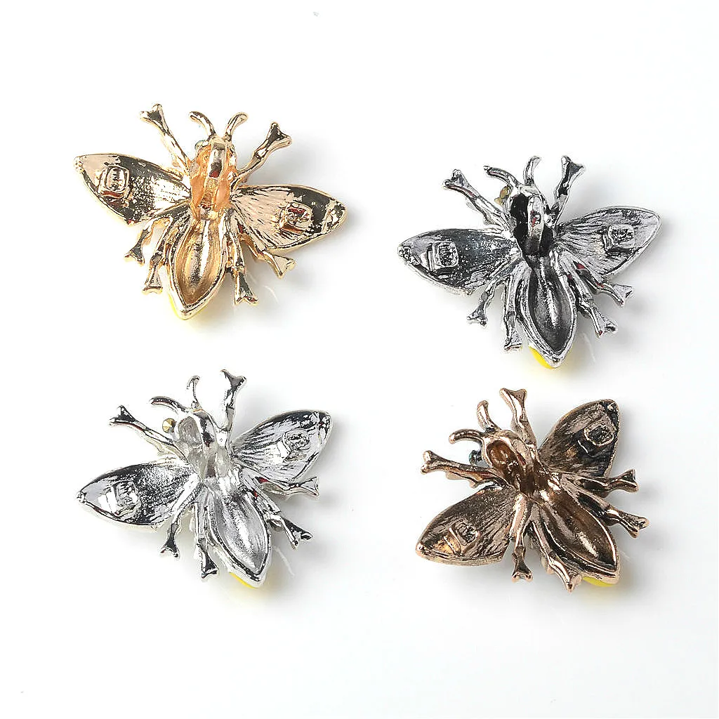4x пчелиная форма сплав кристалл эмаль ремесло пуговицы ювелирное изделие