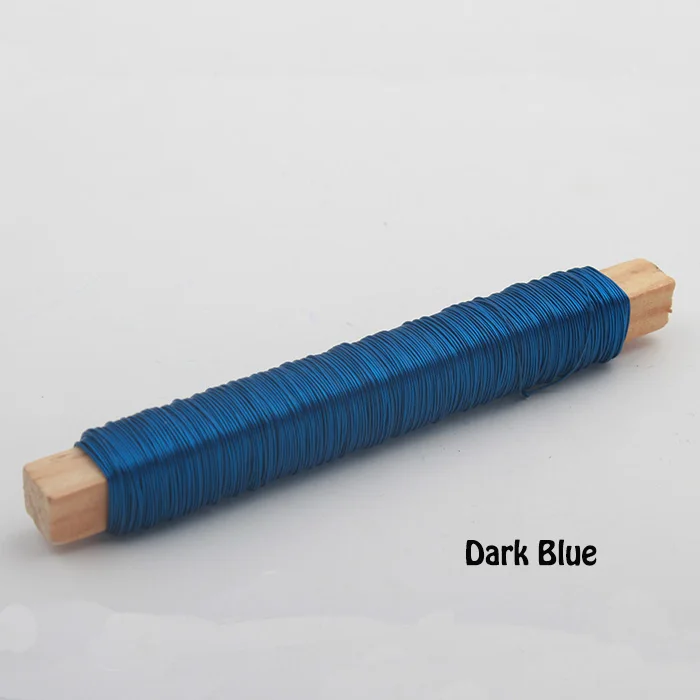 Dark Blue 0,5 мм, 24 калибра, красный, синий, серебристый, золотой цвет, без ржавчины, железная проволока для ювелирных изделий, мягкий анодированный, 50 метров, Проволочная катушка, компоненты - Цвет: Dark Blue