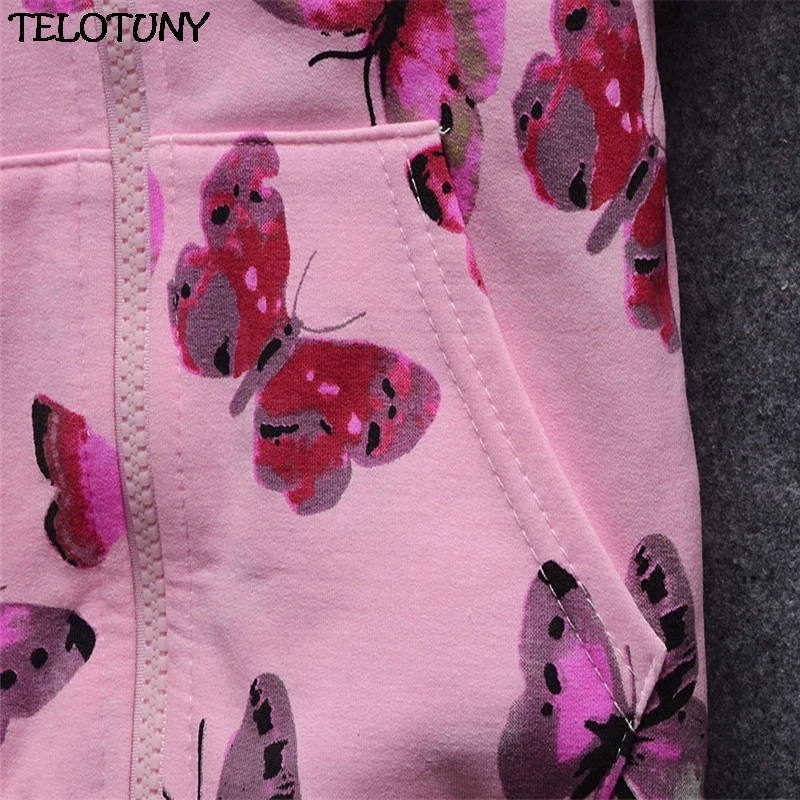 TELOTUNY/2018 г. модная толстовка с капюшоном для маленьких девочек принтом бабочки