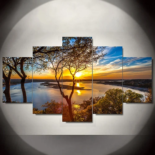 5 Шт./компл. Unframed Закат Wall Art Pictures для Гостиной Украшения Дома|art pictures|picture for living