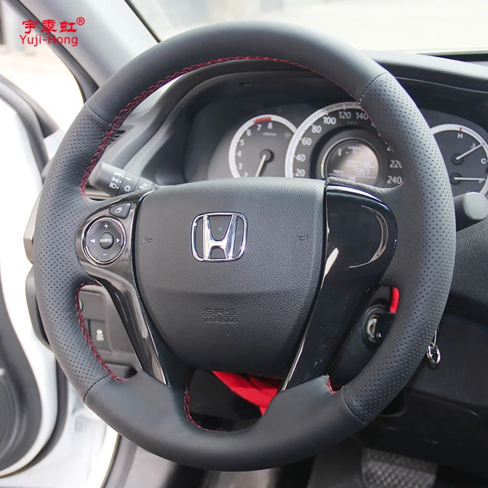 Чехлы рулевого колеса автомобиля чехол из коровьей кожи для HONDA Accord 9 Crosstour odyssy