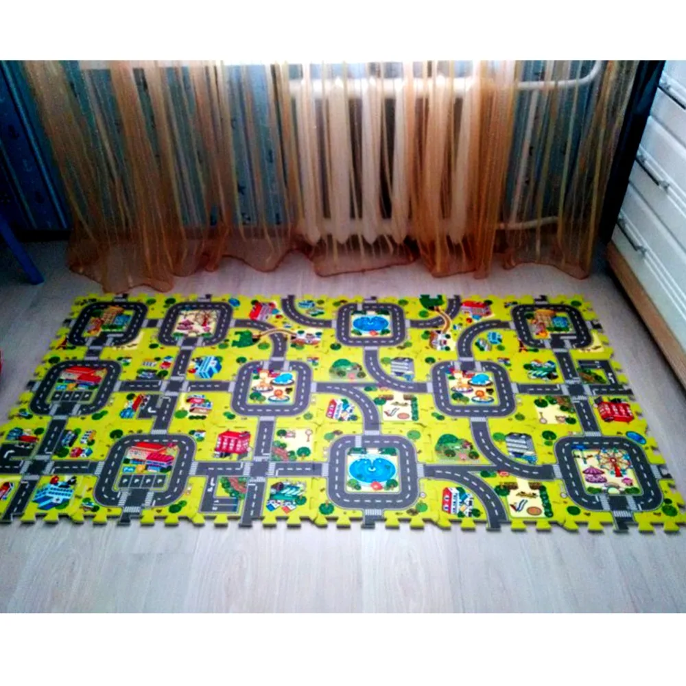 Каждый размер: 30X30 см X 9 см/18 шт. много игровой коврик EVA пены игровой коврик-пазл для детей взаимосвязанных тренировки Плитки пол ковер