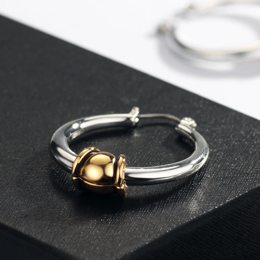 Модные серьги кольца Neoglory для женщин очаровательные двухцветные ювелирные