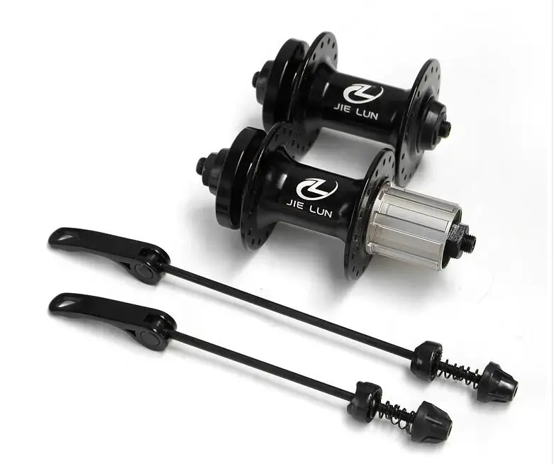 front hub black JIELUN велосипедные концентраторы 2 Герметичный Подшипник алюминиевый сплав casette дисковый тормоз 32 отверстия горный велосипед концентратор с быстроразъемным - Цвет: front hub black