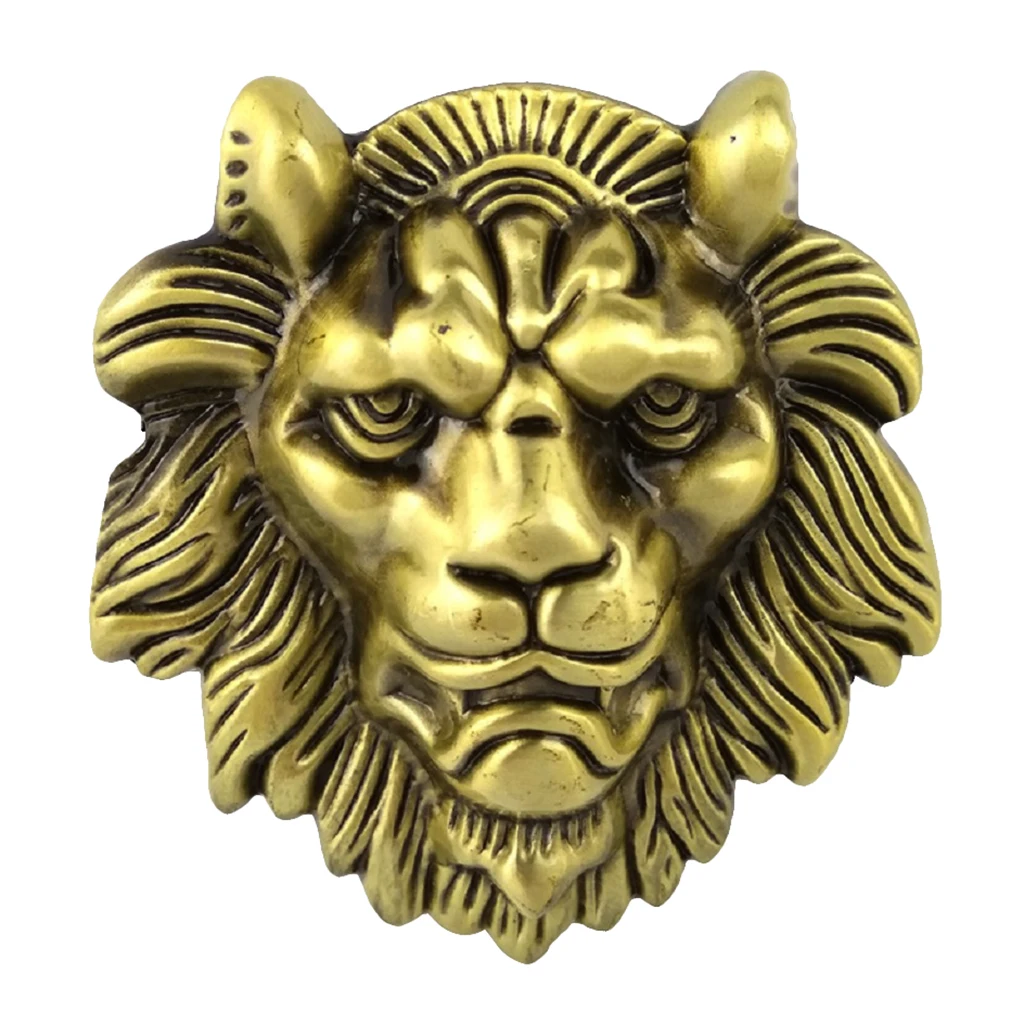 Мужской винтажный ремень в ковбойском стиле золотистого цвета с 3D принтом головы