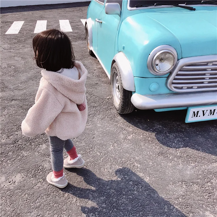 Зима 2018 г. милая одежда из овечьей шерсти для девочек плотные Свободные толстовки