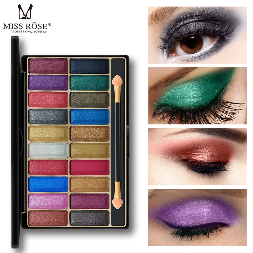 MISS ROSE 20 цветов Тени для век pallete профессиональные блестки Розовые блестящие тени
