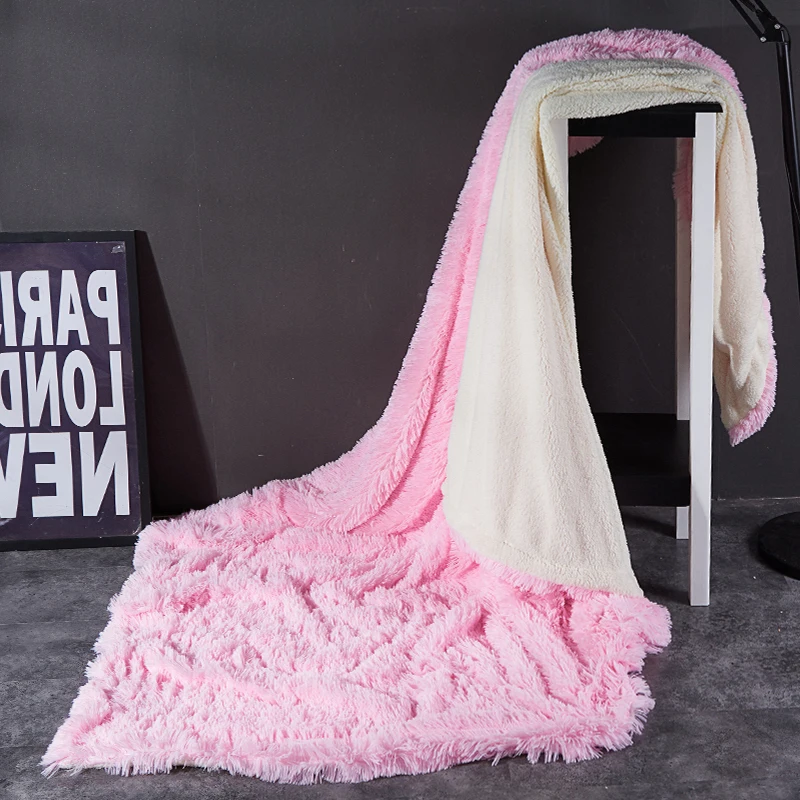Зимнее теплое бархатное Норковое одеяло Коралловое шерпа для путешествий диван