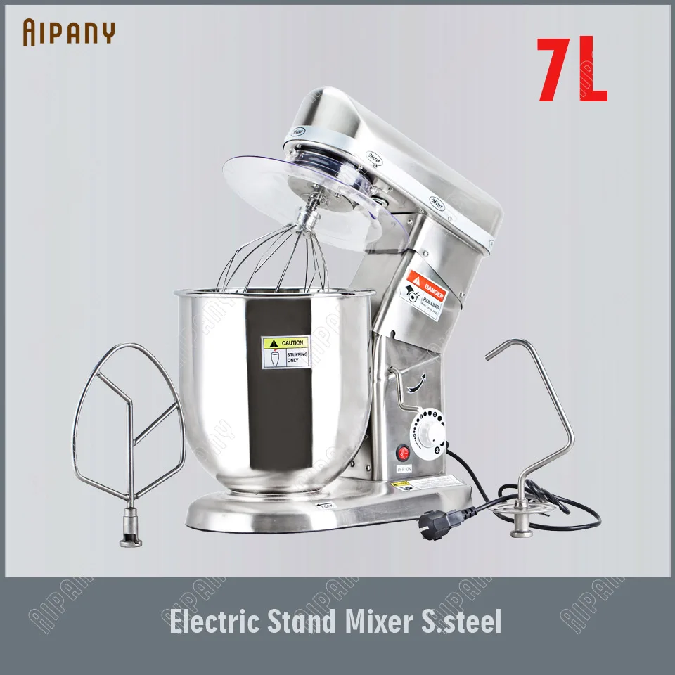 S.steel 7L SL-B7/10 Электрический миксер из нержавеющей стали Планетарный Миксер для муки и теста 7 литров 10 литров для кухни - Цвет: S.steel 7L