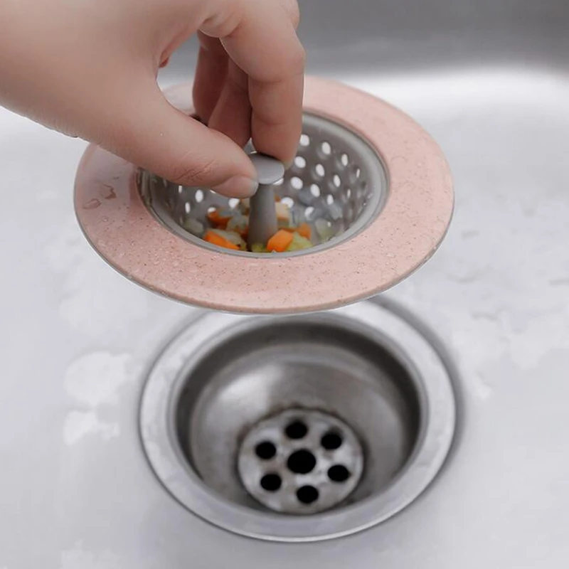 Silicone Wheat Straw Kitchen Sink Strainer Bathroom Shower Drain Drains Cover Colander Sewer Hair Filter | Обустройство дома
