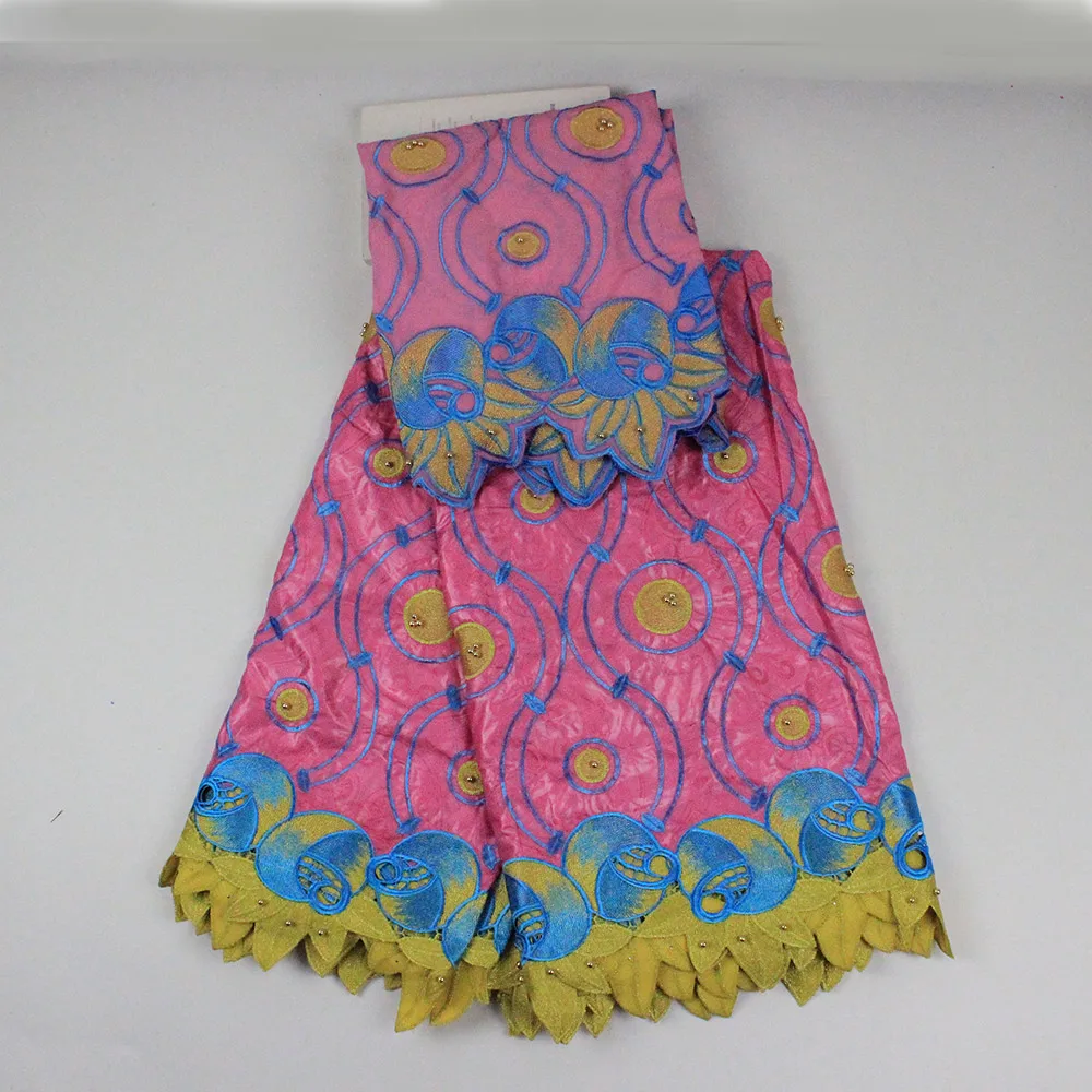 (5 + 2) ярдов Оптовая Вышитые Базен кружева Ткань 2017 Африканский швейцарская вуаль