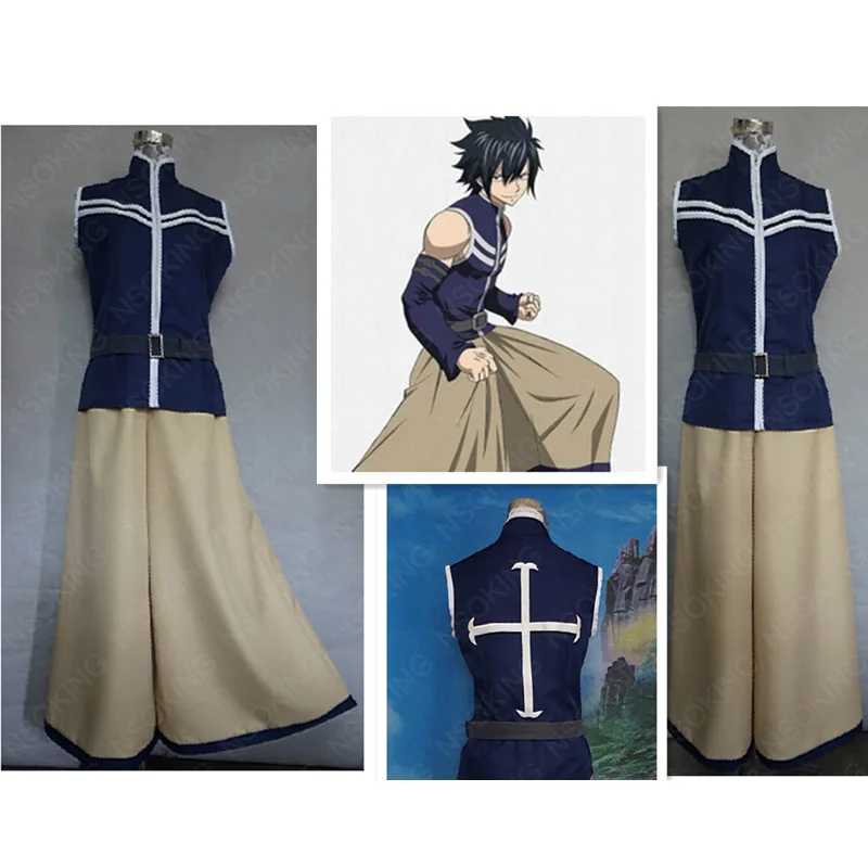 Одежда для косплея из японского аниме Фея хвост серый костюм Fullbuster | Тематическая