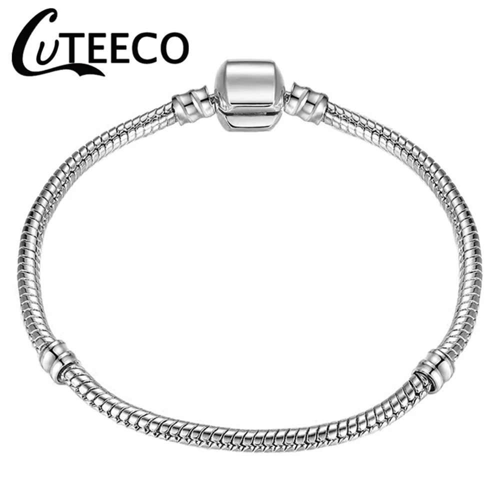 CUTEECO аутентичная Посеребренная Очаровательная Браслет для женщин AAA циркон подходит для брендового браслета для создания ювелирных изделий подарки дропшиппинг