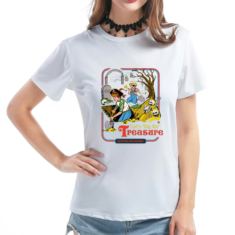 Женские футболки с принтом Let's Dig For Treasure Humor мягкая одежда короткими рукавами