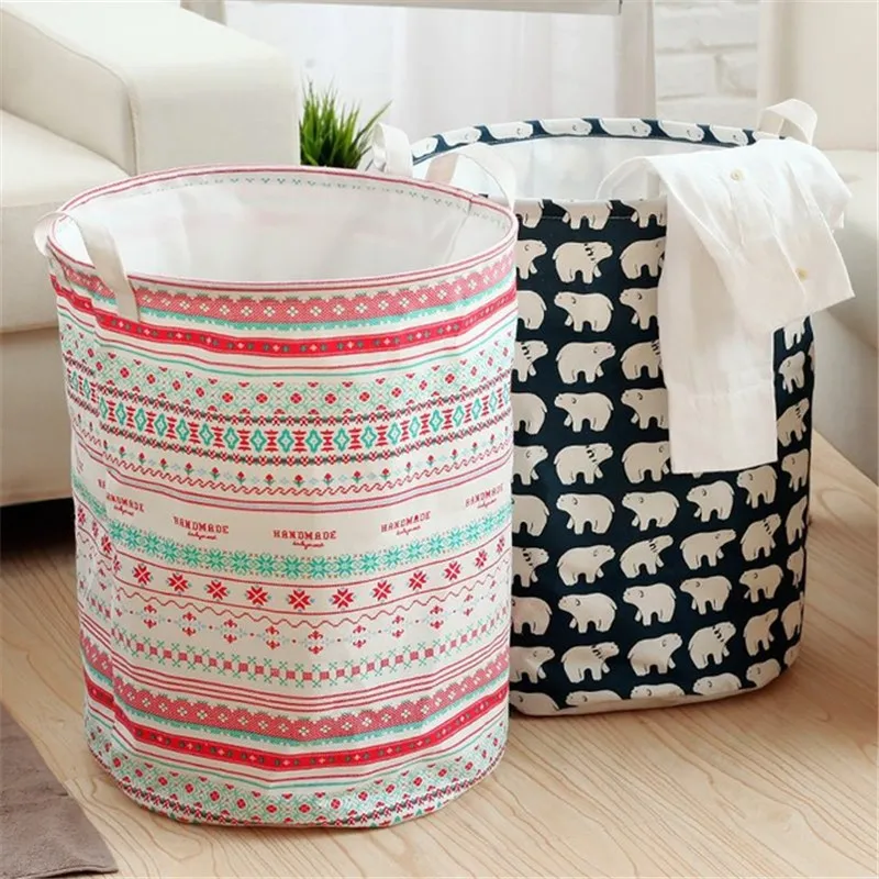 Хлопковая коробка для белья на шнурке складной держатель одежды и игрушек