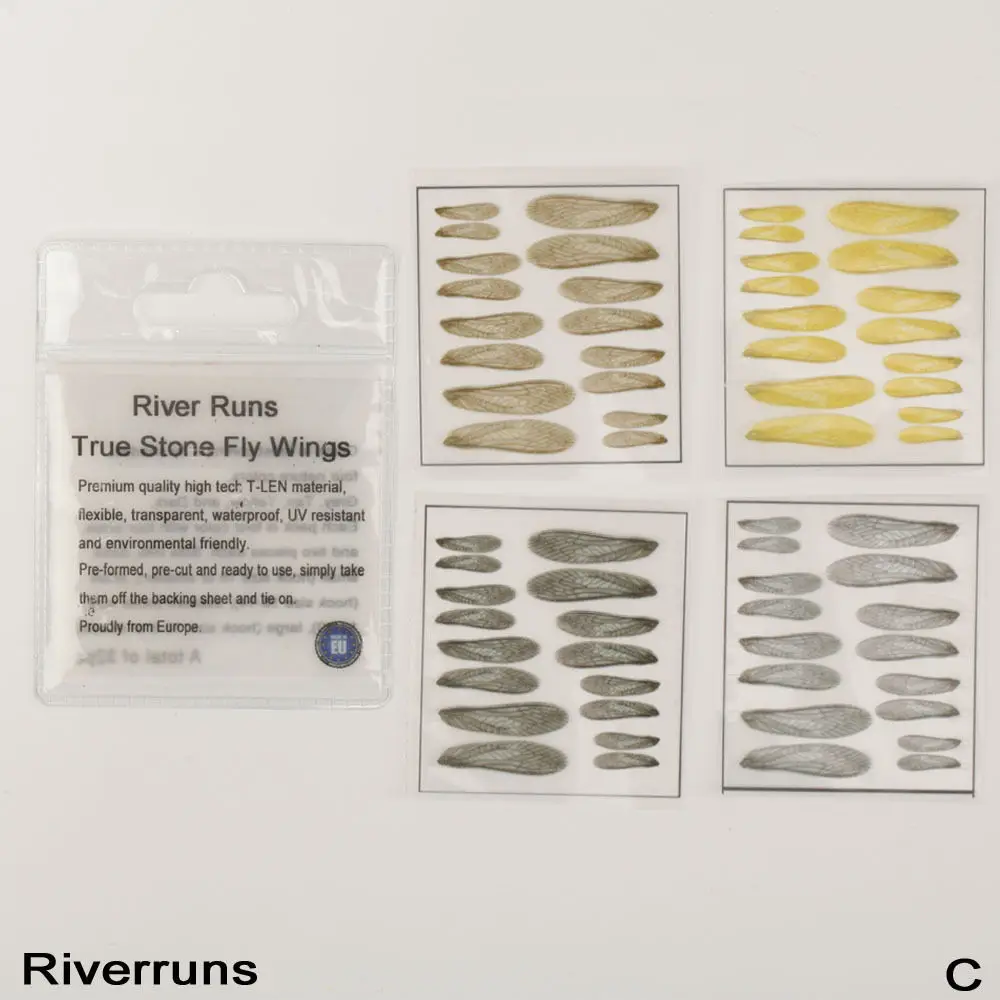 Riverruns реалистичные мух 32 шт./пакет камень сухая рыболовная крылья мухи 4 цвета