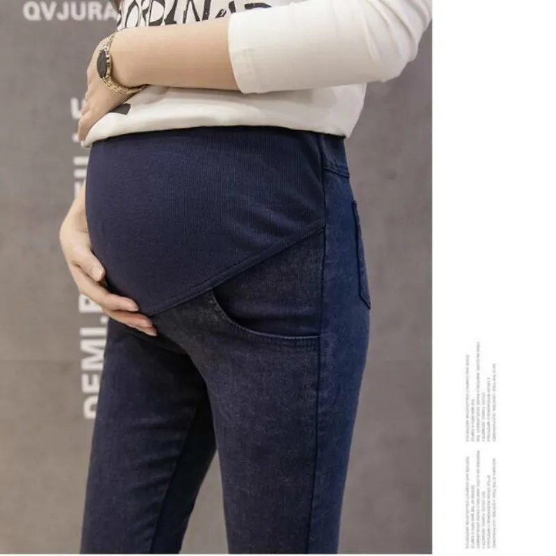 Весенне осенние штаны для беременных брюки эластичные джинсовые женщин|Штаны и