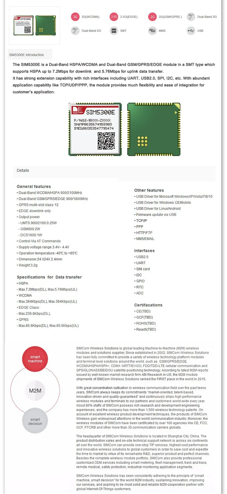 WAVGAT SIM5300E SMT Тип 3g Замена SIM900A HSPA/WCDMA двухдиапазонный отправка немедленно