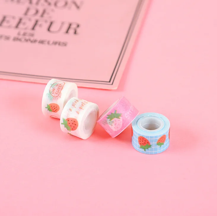 4 шт./упак. Kawaii цветной клубникой морковь рисунок лента Washi надпечатками изоляционная лента клейкая лента DIY канцелярских товаров