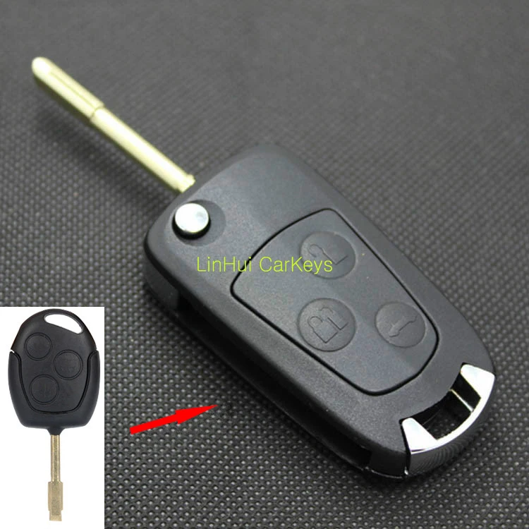 

PINECONE for FORD MONDEO FOCUS FIESTA C S MAX GALAXY Key Shell 3 Buttons Uncut Brass Blade Modified Remote Blank Key Case 1 PC