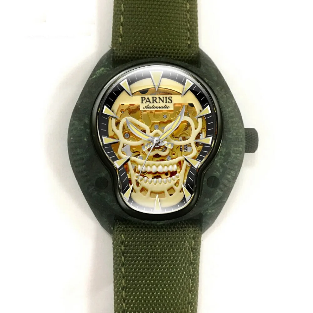 Мужские наручные часы Parnis спортивные автоматические механические в стиле панк