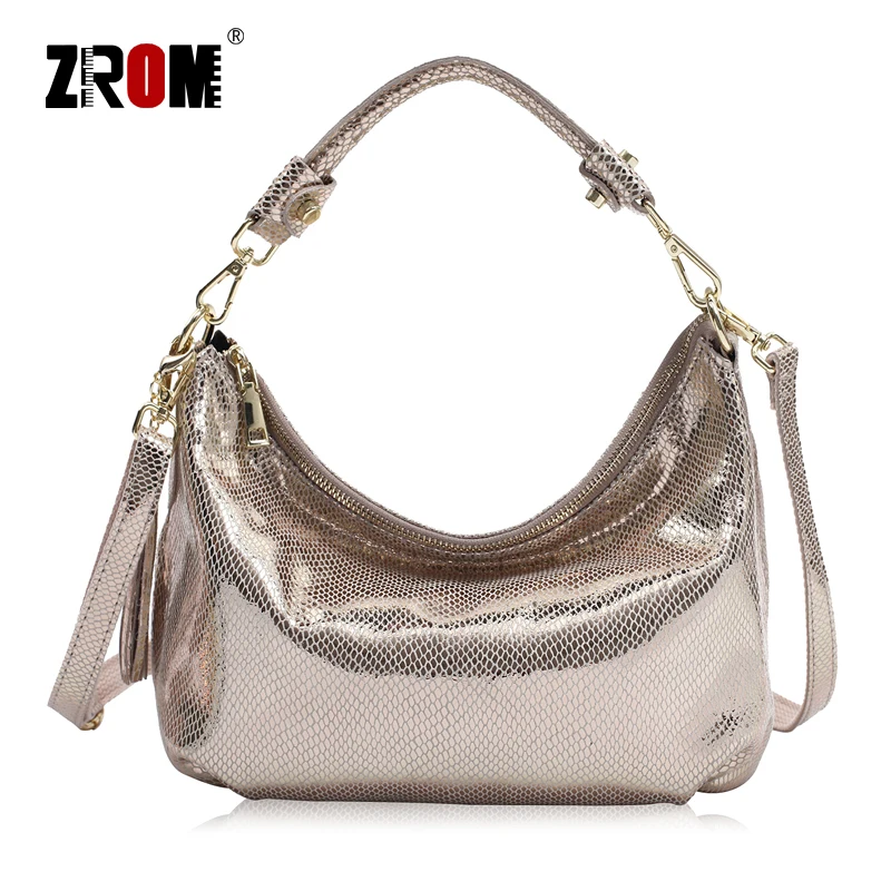 ZROM Brand Genuine Leather Women Handbag High Quality Fashion Ladies Top-handle Bag Cowhide Small Hobos Shoulder Bags | Багаж и сумки