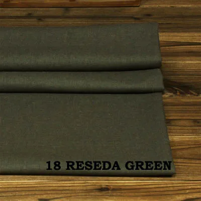 18 reseda green Хлопок/лен ткани фиолетовый розовый оранжевый зеленый серый хаки сплошной цвет для DIY Одежда Платье Брюки подушки ручной работы Текстиль - Цвет: 18 reseda green