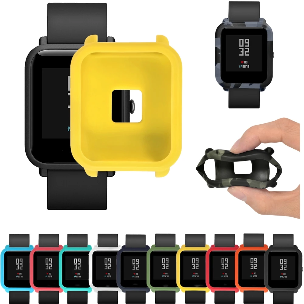 3в1/упаковка для Amazfit ремешок Bip силиконовый мягкий браслет для Huami Amazfit Bip чехол Защитная пленка для экрана
