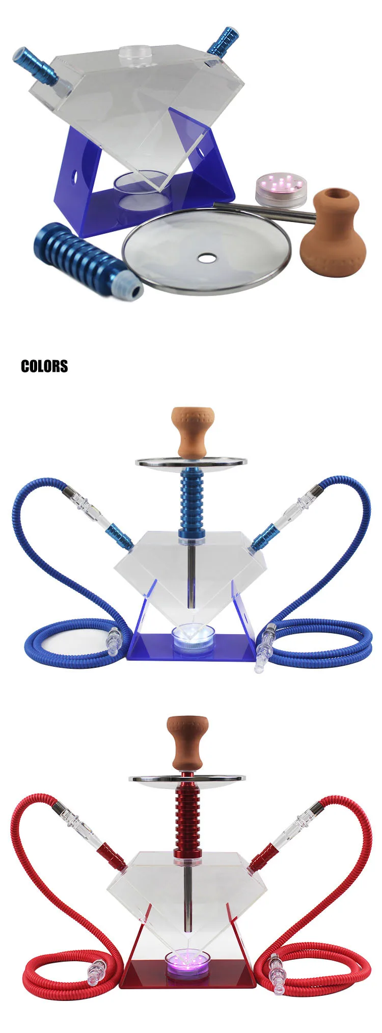Маленький размер прозрачного стекла в арабском стиле Hookahs огромный пар кальян chicha испаритель наргилии водные трубки для курения
