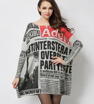 TUHAO Christmas Sweater Pullover Knitted Autumn Winter High Quality Plus Size Vintage Letter Knit Dress CY107 | Женская одежда