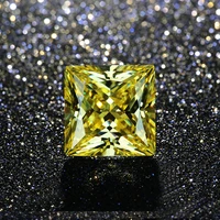1010mm light yellow color square shape excellent princess cut for the cubic zirconia stone cz stone from qianxianghui