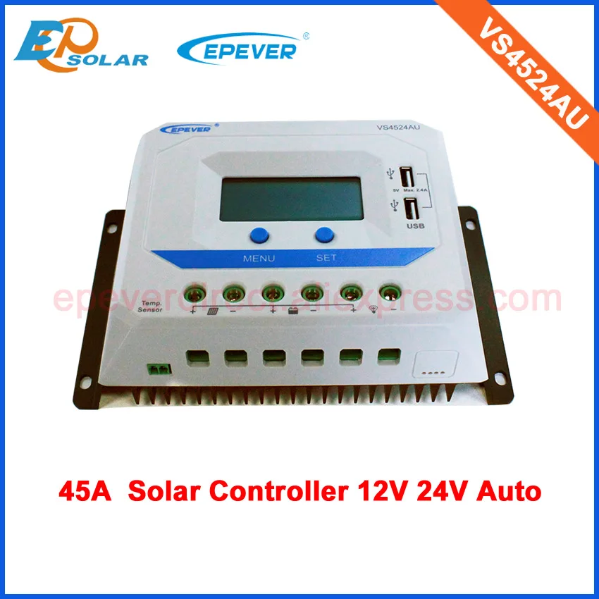 

24V 45A Solar battery charger controller apply for home system use VS4524AU 12V 24V Auto work 45amps