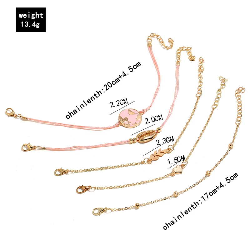 Женский браслет с ракушками MESTILO браслеты из богемного сплава изображением карты