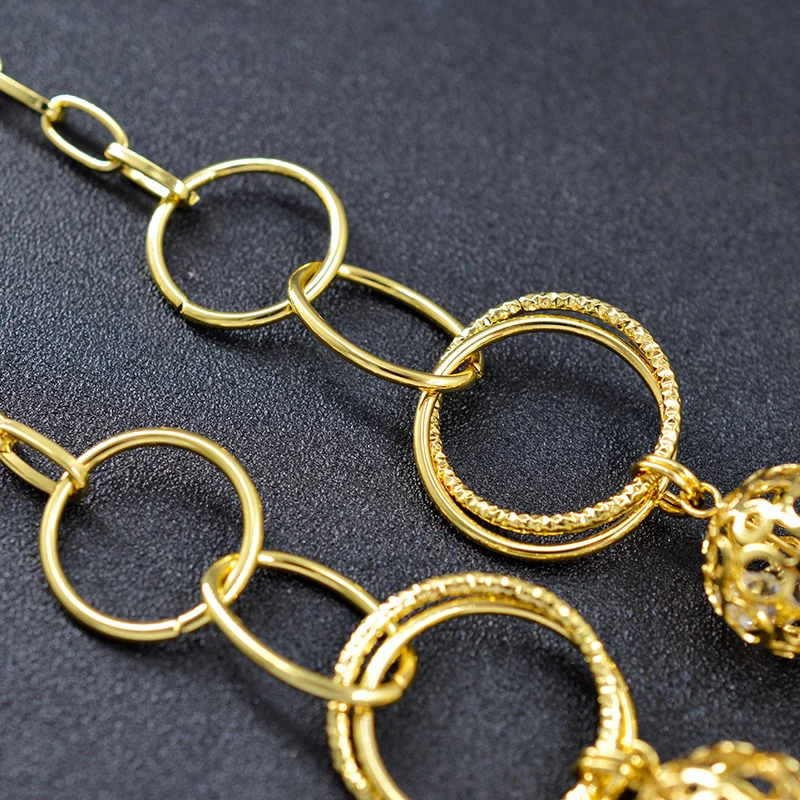 Sunny Jewelry модные ювелирные изделия 2020 круглое Ожерелье Длинная цепочка серьги