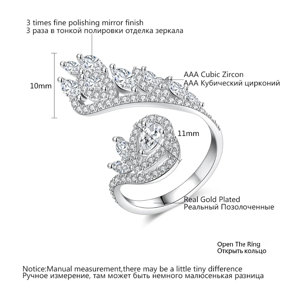LUOTEEMI изысканный Регулируемый Открытое кольцо для Для женщин вечерние или