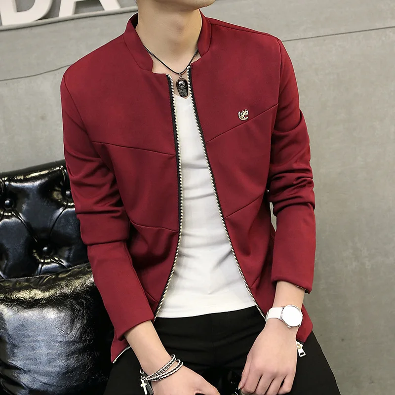 

Мужская куртка на молнии amberhear, повседневная приталенная бейсбольная куртка-бомбер, верхняя одежда, весна-осень 2019