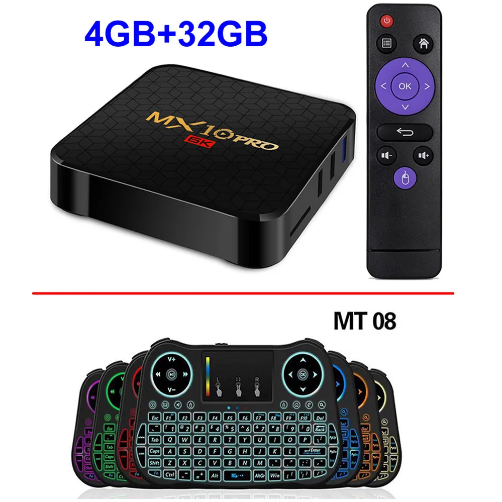 4GB 32GB add MT08 Android 9,0 Smart tv Box MX10 PRO Allwinner H6 Четырехъядерный 4 ГБ ОЗУ 64 Гб ПЗУ USB3.0 wifi 3D 6K разрешение H.265 HDR медиаплеер - Цвет: 4GB 32GB add MT08